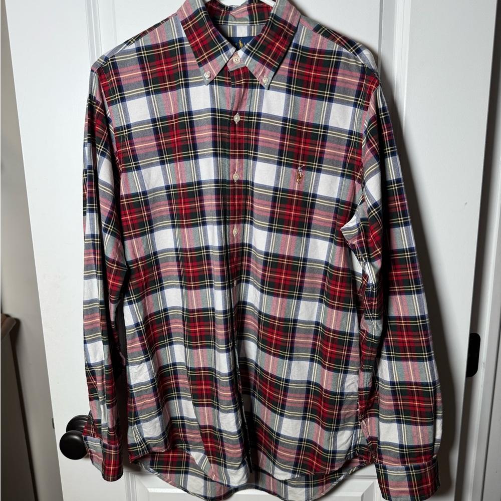 Polo Ralph Lauren Classic Fit Plaid Button-Up Dress Shirt - Like New - Size M